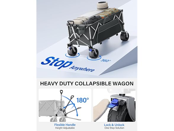 everyfun Pro Collapsible Wagon, Supports 440lbs