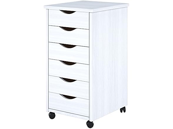 6 Narrow Drawers White