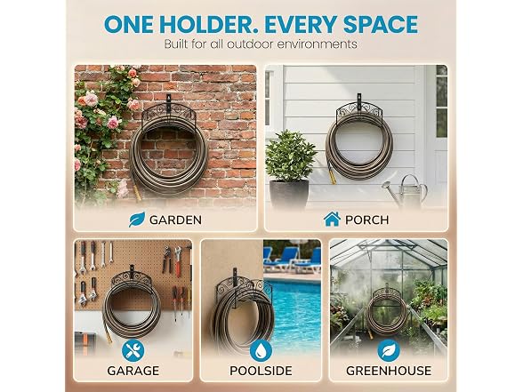Metal Wall-Mount Elegant Hose Holder
