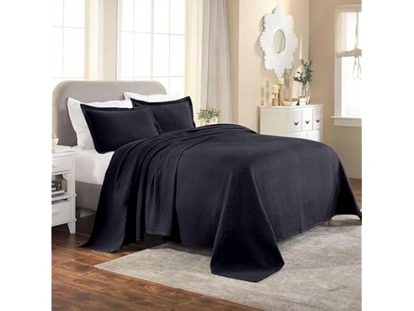 Superior Cotton Lightweight Bedspread Set, Basketweave Matelass