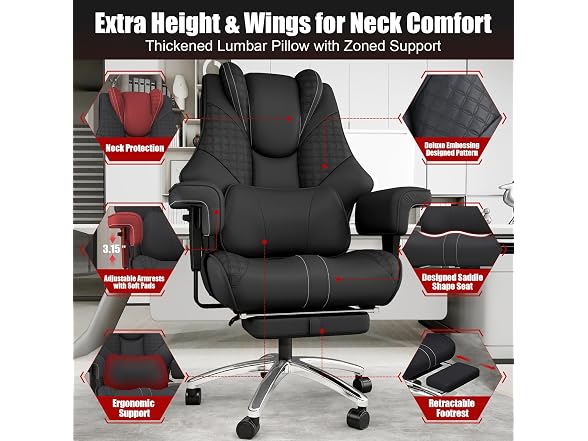Big and Tall Leather Executive Office Chair