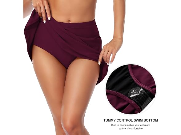 Hilor Women (16) High Waist Swimsuit Skirt Bottom