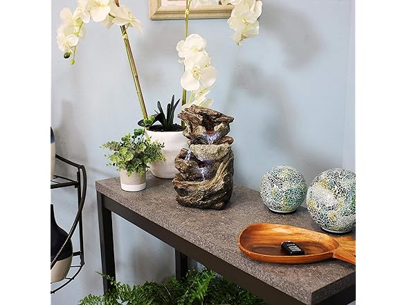 Sunnydaze Indoor Fountain with LED Lights 10.5"