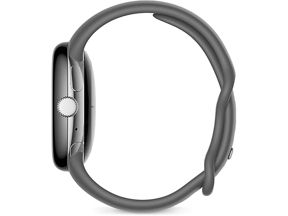 Google Pixel Watch - Android Smartwatch with Fitbit Activity Tracking - Heart Rate Tracking Watch Polished Silver Stainless Steel case with Charcoal Active band - WiFi (Open Box)