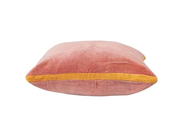 Apricot and Mustard Multicolored Art Deco Velvet Pillow