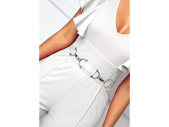 Pdbq Women (L) V-Neck Jumpsuit High Waist Pants