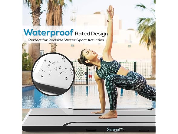 SereneLife Inflatable Gymnastics Mat 9.8 ft Air Track Tumble Mat - Gallery 4