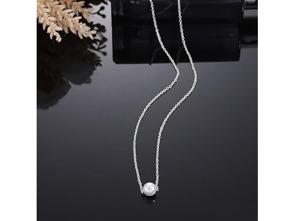 Yalice Tiny Pearl Choker Necklace Silver