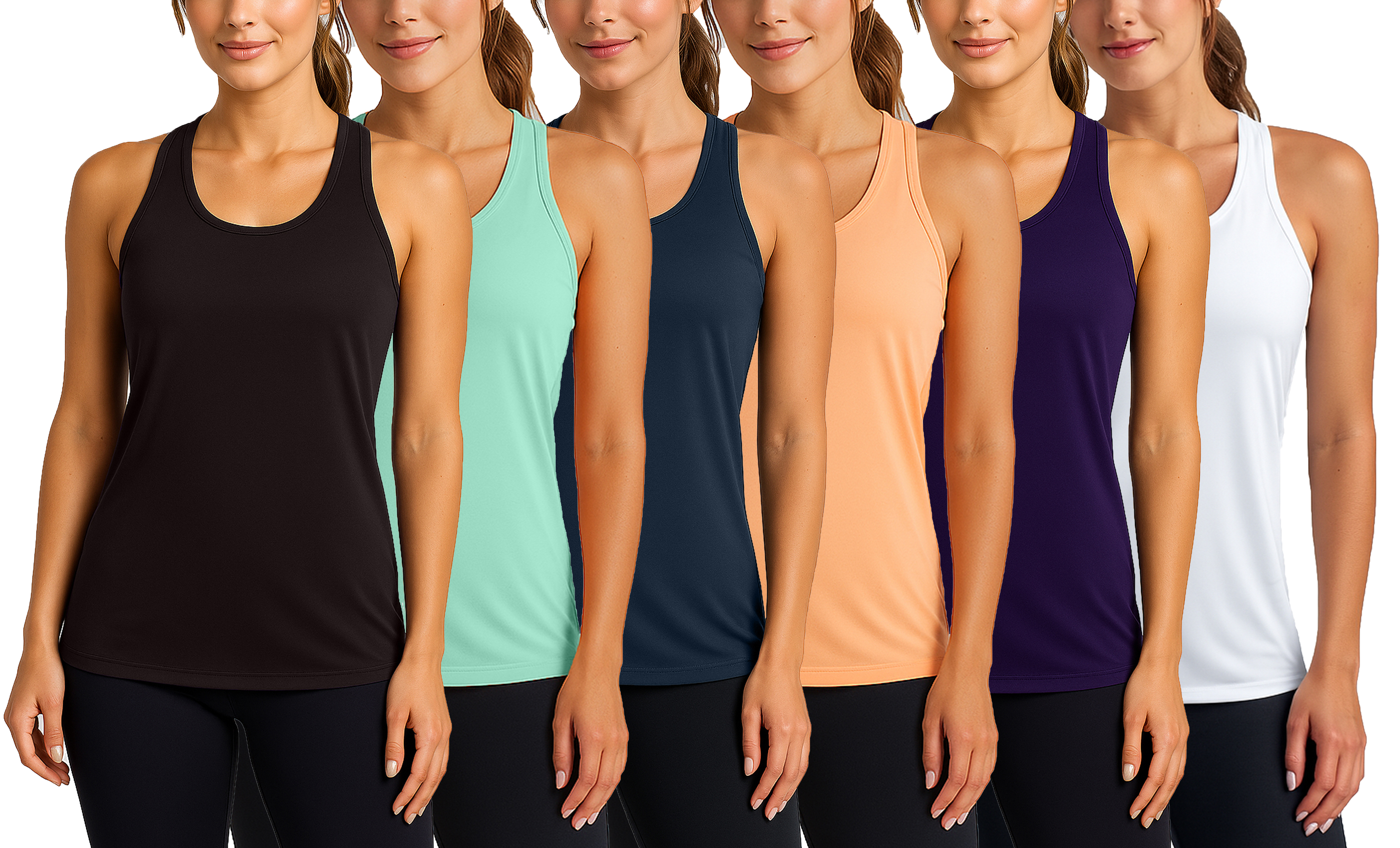 6Pk Womens Performance Racerback Tank - Gallery 7