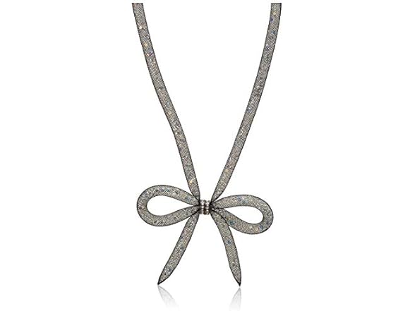 Betsey Johnson Mesh Bow Necklace, 16"