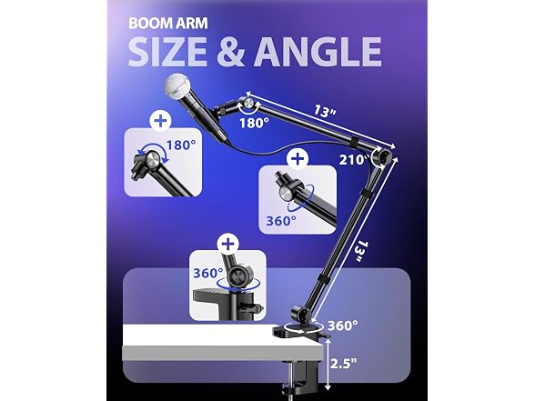 UBeesize Microphone Boom Arm, Aluminum