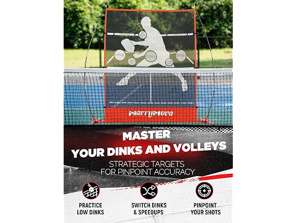 Red Pickleball Practice Rebounder Net