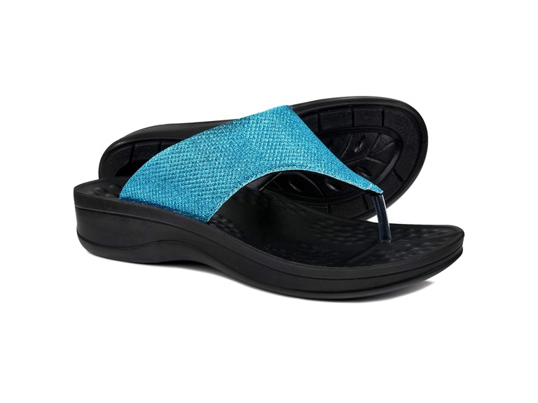 AEROTHOTIC Comfortable Orthopedic Arch Support Flip Flops and Sandals for Women - Jewel Blue - 9