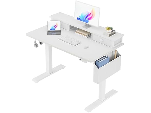 White Electric Standing Desk