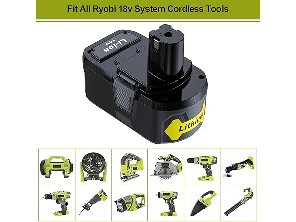 Simple Plus Replacement Battery Ryobi 18V ONE+ 6Ah