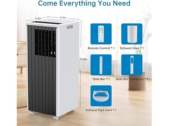 GustoWave 8000 BTU Portable Air Conditioner - 250 Sq Ft