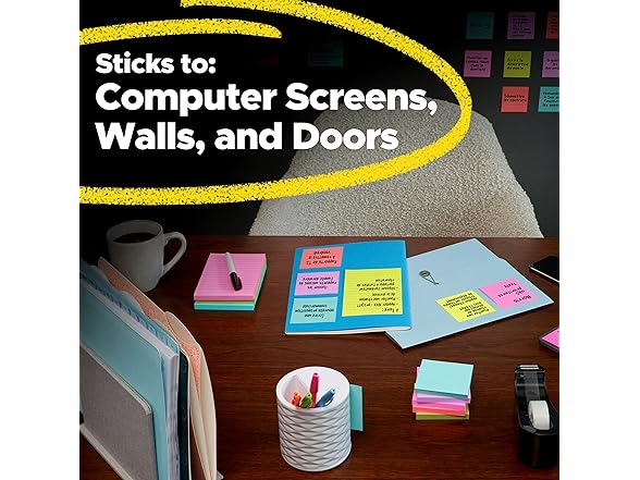 Post-it Super Sticky Notes, 8 x 6 in