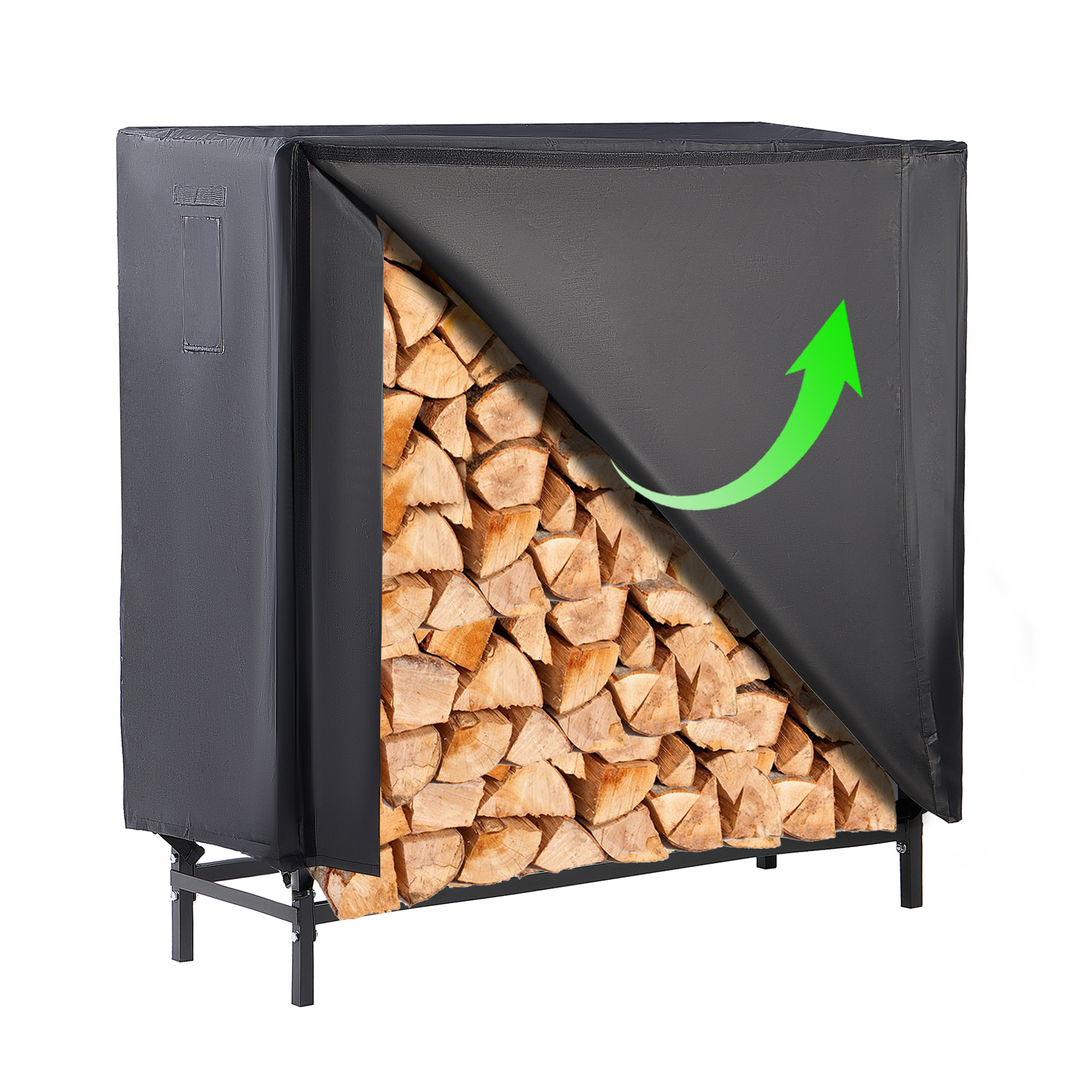 Outdoor Firewood Rack with Cover 4ft - Gallery 10
