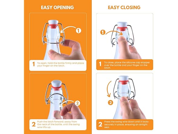 FastRack 8.5oz Swing Top Glass Bottles (Pack of 8) 