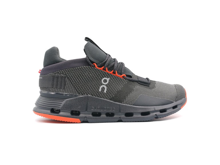 On Running Cloudnova Men's Shoes Black/Flame Size 7.5