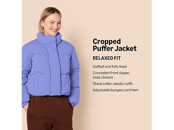 Amazon Essentials Womens Cropped Puffer