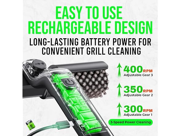 Cordless BBQ Grill Brush 180 Adjustable