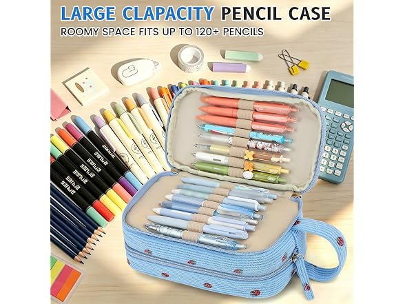 Large Pencil Case Pouch, High Capacity