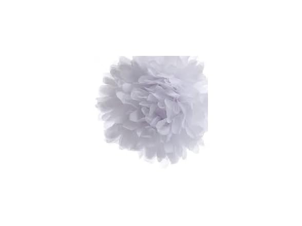 White Tissue Pom Pom Garland 9 ft 6 Poms