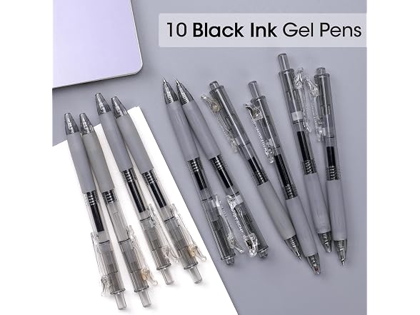 WRITECH Retractable Gel Ink Pens: 0.7mm Black