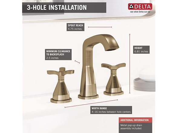 Delta Faucet Stryke Widespread Bathroom Faucet
