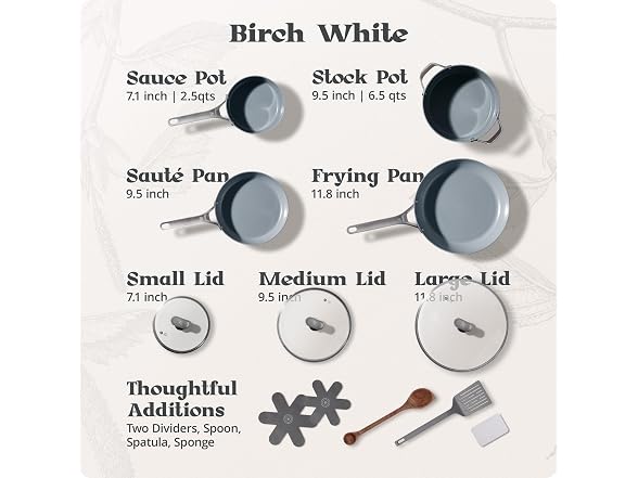 Greater Goods 12pc Ceramic Set, Birch White