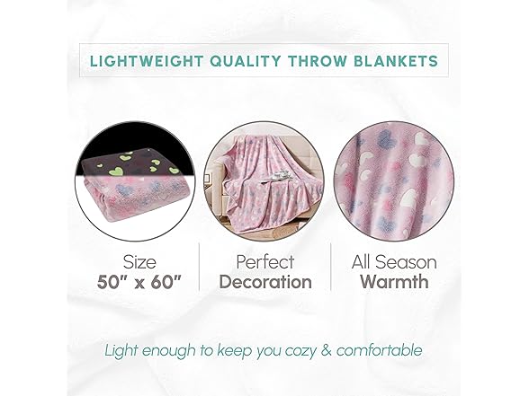 Elegant Comfort Glow in The Dark Throw Blanket
