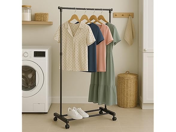 Honey-Can-Do Rolling Metal Clothes Rack