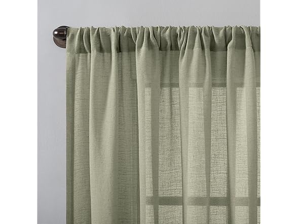 Clean Window Anti-Dust Sheer Curtain 52"x84", Green