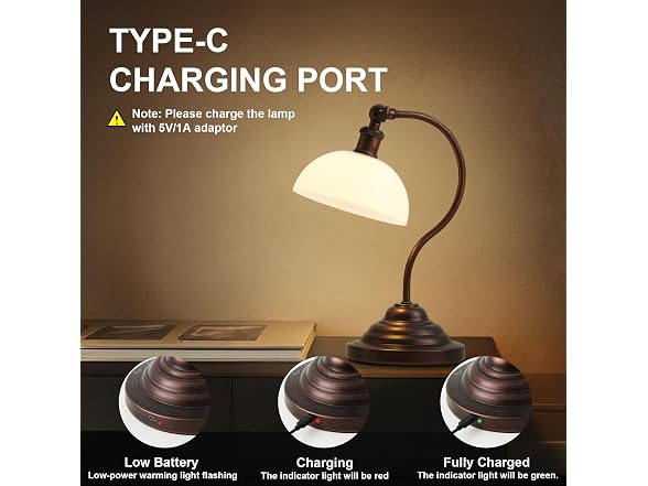 Cordless Table Lamp, Battery Operated