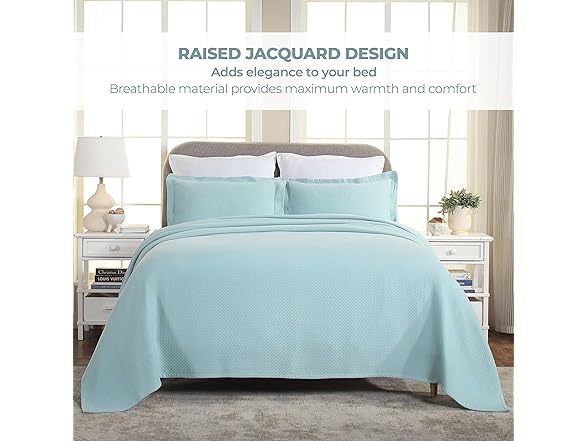 Superior Solitaire Cotton 3 Piece Bedspread Set