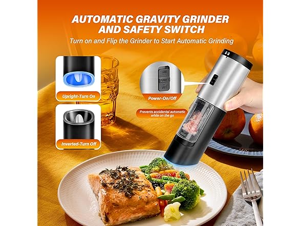 Gravity Electric Salt and Pepper Grinder Set
