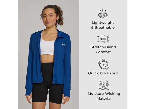 Reebok Womens Sun Hoodie Rash Guard