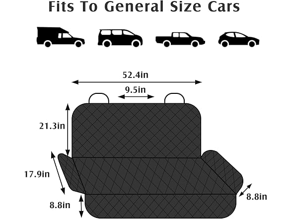 JLSDT Dog Car Seat Cover for Back Seat
