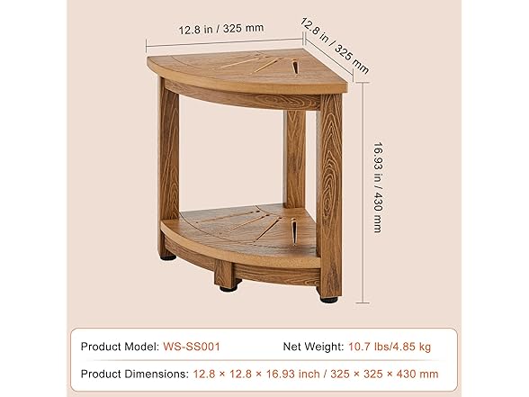 VEVOR Corner Shower Bench