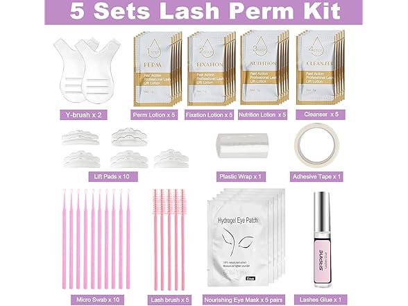 Siripine 5 Sets Lash Perm Kit