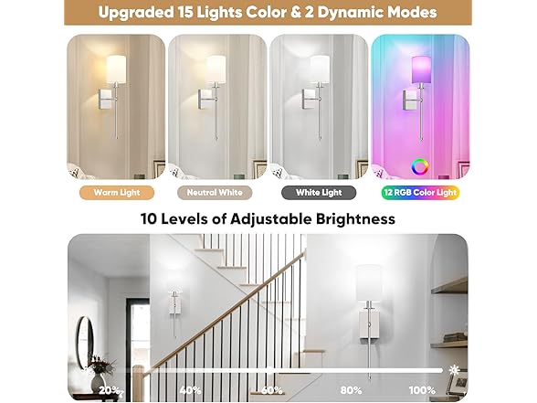 Bosceos Battery Operated Wall Sconces Set of 2