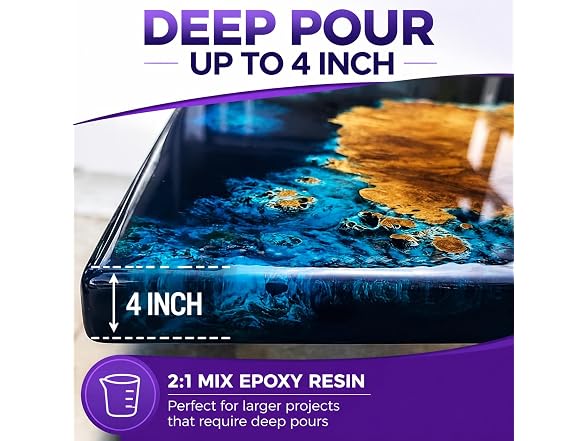 Deep Pour Epoxy Resin, 1.5 Gallon 2 to