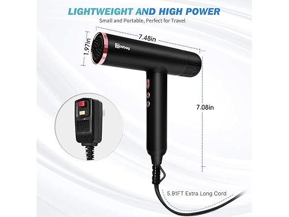 Nicebay Ionic Hair Dryer with Diffuser