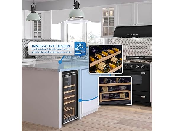 Unique Appliances Classic Retro 21" 28-Bottle Wine Cooler