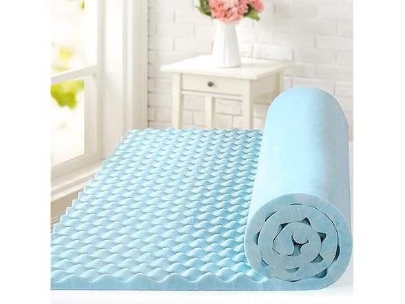 ZINUS 1.5" Swirl Gel Cooling Memory Foam Mattress, Queen