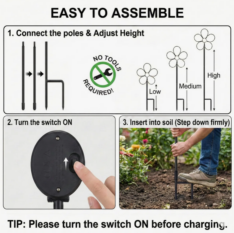 Touch Of ECO 4 Units Solar Stake Light, Varies - Gallery 7