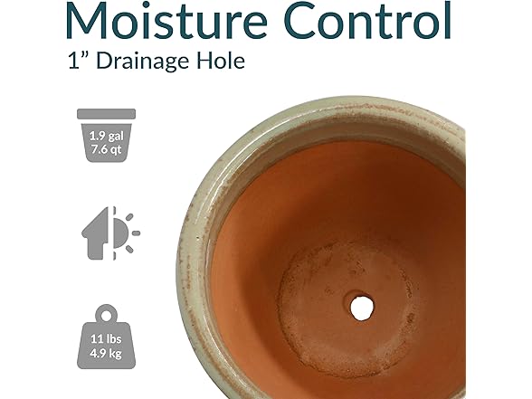 Sunnydaze Round Ceramic Planter - Set of 2