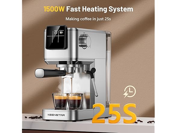 KEENSTAR Espresso Machine with Milk Tank