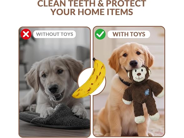 Lewind Dog Squeak Toys Monkey Banana